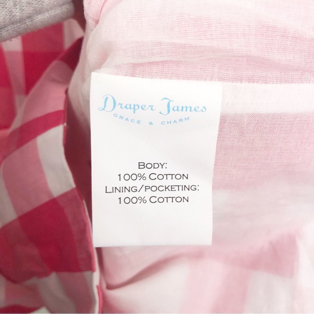 DRAPER JAMES | NEW Melrose Romper in Parton Check Pink White Women’s Size 10 - Picture 13 of 14